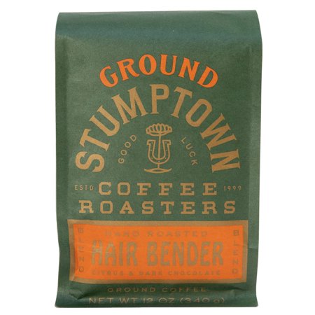 Indulge in the Irresistible Stumptown Coffee Roasters' Medium Roast Ground Coffee - Hair Bender 12oz Bag, Infused with Tangy Citrus Zest and Rich Dark Chocolate Delights.