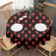 thumbnail image 3 of Red Strawberry Plants Black Pattern Round Tablecloth 60"x60",Wrinkle Wipeable Table Cloth for Kitchen Dining Room Picnic Patio Party, 3 of 6