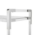 thumbnail image 3 of Uptown Club Azure 32" Acrylic and Stainless Steel Metal Bar Cart in Silver, 3 of 5