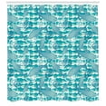 thumbnail image 3 of Shark Shower Curtain, Selachimorpha Big Mammal Fish Carnivore on Mollusk and Wave Backdrop, Fabric Bathroom Set with Hooks, 69W X 84L Inches Extra Long, Petrol Blue Almond Green, by Ambesonne, 3 of 3