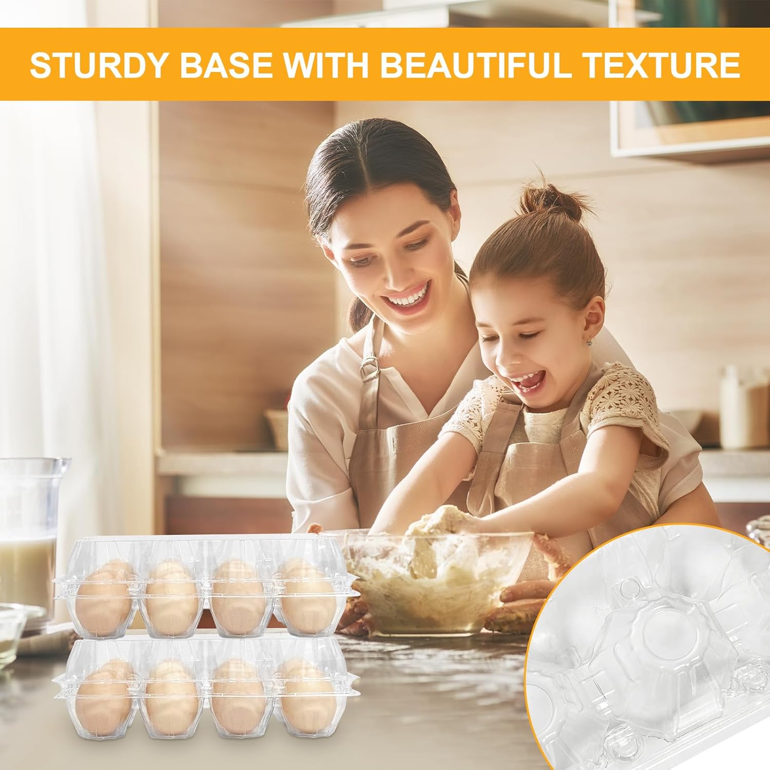 40 Pack Egg Cartons 12 Count - Egg Cartons Cheap Bulk Large - 1 Dozen Plastic Jumbo Egg Cartons Bulk, Clear Empty Chicken Egg Carton for Fresh Duck Goose Eggs