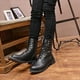 thumbnail image 3 of A39Retro Hombres Punk Moto Botines Zapatos de combate con cordones, 3 of 4