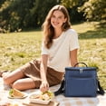 thumbnail image 5 of Insulated Cooler Bag, Collapsible Leakproof Soft Sided Cooler, Large Capacity Camping Cooling Pack for Hiking Outdoor Work Travel Beach Barbecue BBQ Offices (Navy, 10''x6.7''x9.5''), 5 of 6