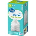 Great Value Tall Kitchen Flap Tie Trash Bags, 13 Gallon, 80 Count