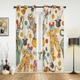 thumbnail image 3 of Cat Colored Animal Paw Cartoon Eyes Curtains for Kid Bedroom Modern Kitchen Hotel Window Curtain Office Decor Printed Drapes, 3 of 7