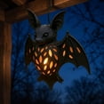 thumbnail image 6 of Outdoor Halloween Decorations Yard, Bat Halloween Decor, Halloween Hanging Decor, 2 Pack 3D Print Hollow Unlit Black Bat Ornaments 6X4.5 Inch for Halloween Porch Decorations,, 6 of 8
