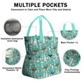 thumbnail image 3 of Husky and Coffee Drawstring Lunch Bag Women - Drawstring Lunch Bag Insulated for Work Office - Stain-Resistant Large Lunchbags for Women with Multi-Pockets, 3 of 6