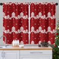 thumbnail image 5 of Christmas Kitchen Curtains Xmas Tree Window Curtains Over Sink Set of 2, Red Short Tier Curtain for Kitchen, Winter Snowflakes Kitchen Decor 27.5" x 36", 5 of 6
