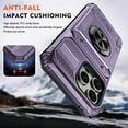 thumbnail image 5 of ELEHOLD for iPhone 13 Pro Rugged Hard Case with Metal Ring Holder Kickstand Work with Magnetic Car Mount Hidden Card Slot Pocket Shockproof Anti-Drop Armor Protective Cover,Violet, 5 of 7
