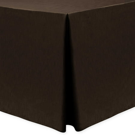 

Ultimate Textile (2 Pack) Shantung - Majestic 4 ft. Fitted Tablecloth - for 30 x 48-Inch Banquet and Folding Rectangular Tables - 42 High Espresso Dark Brown