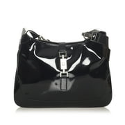 Pre-Owned Gucci Jackie Shoulder Bag Patent Leather Black