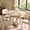 Natural wood color, variant on 47 Inch Round Dining Table Set for 4, Modern Wooden Kitchen Table with Sturdy Legs, Mid-Century Diner Table for Breakfast Nook & Living Room