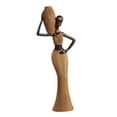 thumbnail image 4 of Figura de Mujer Africana, Escultura de Mesa, Pieza de Arte Coleccionable, Patrón Tejido Retro Pintado a Mano para Bibliotecas, Estudios de Estilo C, 4 of 8