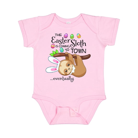 Inktastic Easter Sloth with bunny ears- funny Boys or Girls Baby Bodysuit
