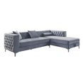 thumbnail image 1 of Topline Home Furnishings 2 Piece Sectional with Right Side Storage Chaise, Grey Velvet, 1 of 5