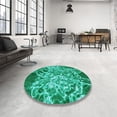 thumbnail image 4 of Ahgly Company Tapis d'Intérieur Lavable en Machine Carré Transitionnel Moyen Vert Printemps, 8 Pieds Carré, 4 of 7