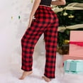 thumbnail image 4 of Dakiuu Family Matching Buffalo Plaid Fleece Pajama Pants Soft Cozy Loungewear Bottoms for Women Men Kids Toddler Elastic Waist Wide Leg Sleep Pants Holiday Casual Home Wear, 4 of 8