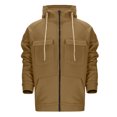 thumbnail image 4 of Caqnni Men's Hoodies Jackets Fleece Long Sleeve Full Zip Up Sweater Slim Fit Sweatshirt Casual Hoodies Coats (3XL,Khaki), 4 of 7