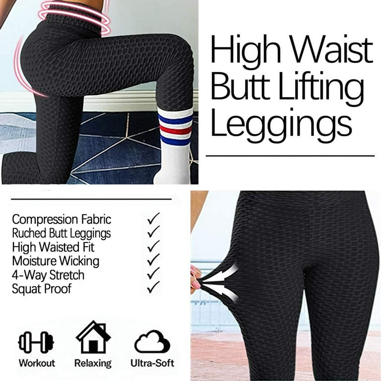 Ilfioreemio Butt Lifting Anti Cellulite Sexy Leggings for Women High  Waisted Yoga Pants Workout Tummy Control Sport Tights