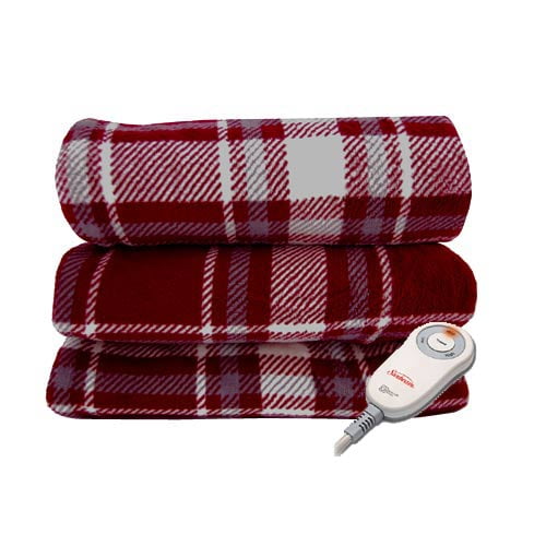 Sunbeam Microplush Electric Heated Throw Blanket Plaid