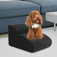 thumbnail image 6 of perfeclan Dog Stairs Ramp 2 Tiers Portable Extra Wide Nonslip for Small Dogs and Cats Pet Steps Pet Climbing Ladder for High Bed Indoor Black, 6 of 9