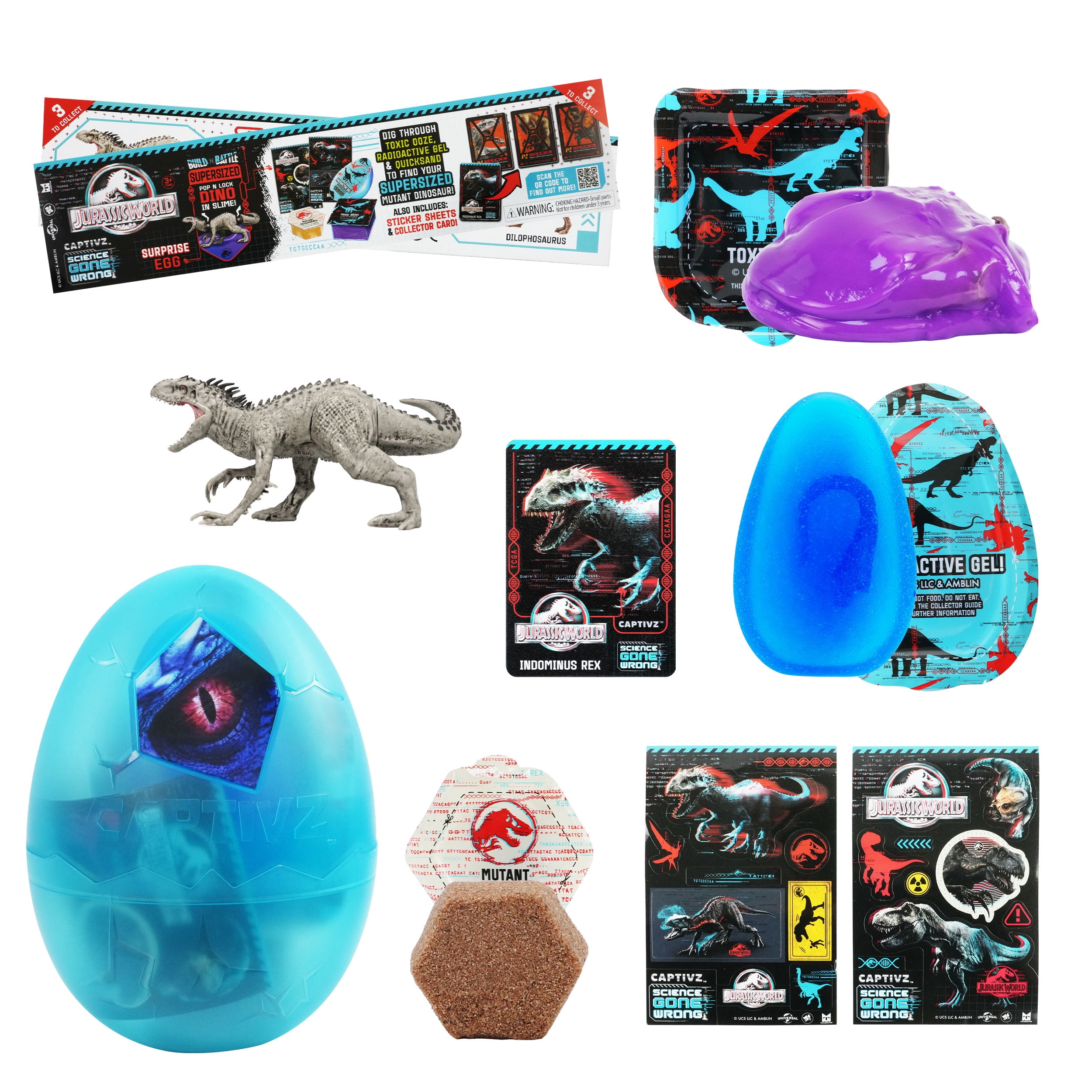Jurassic World Captivz Science Gone Wrong Surprise Egg , Assorted