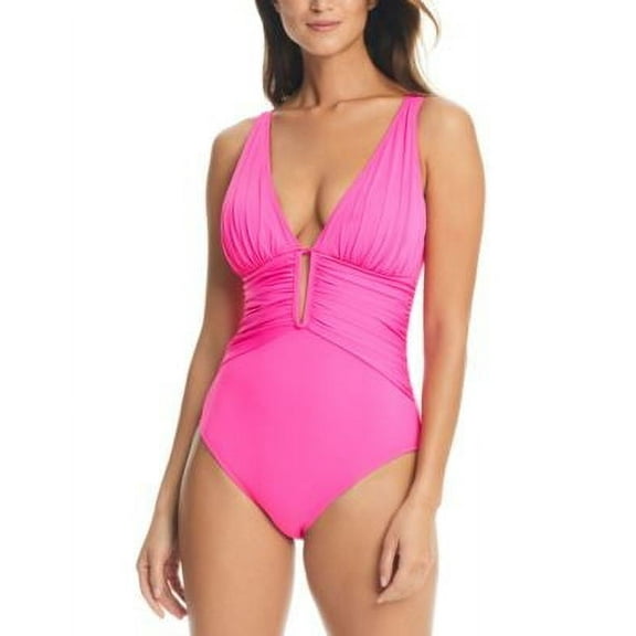 Bleu by Rod Beattie Womens Cutout-Front One-Piece Pink Bling 6