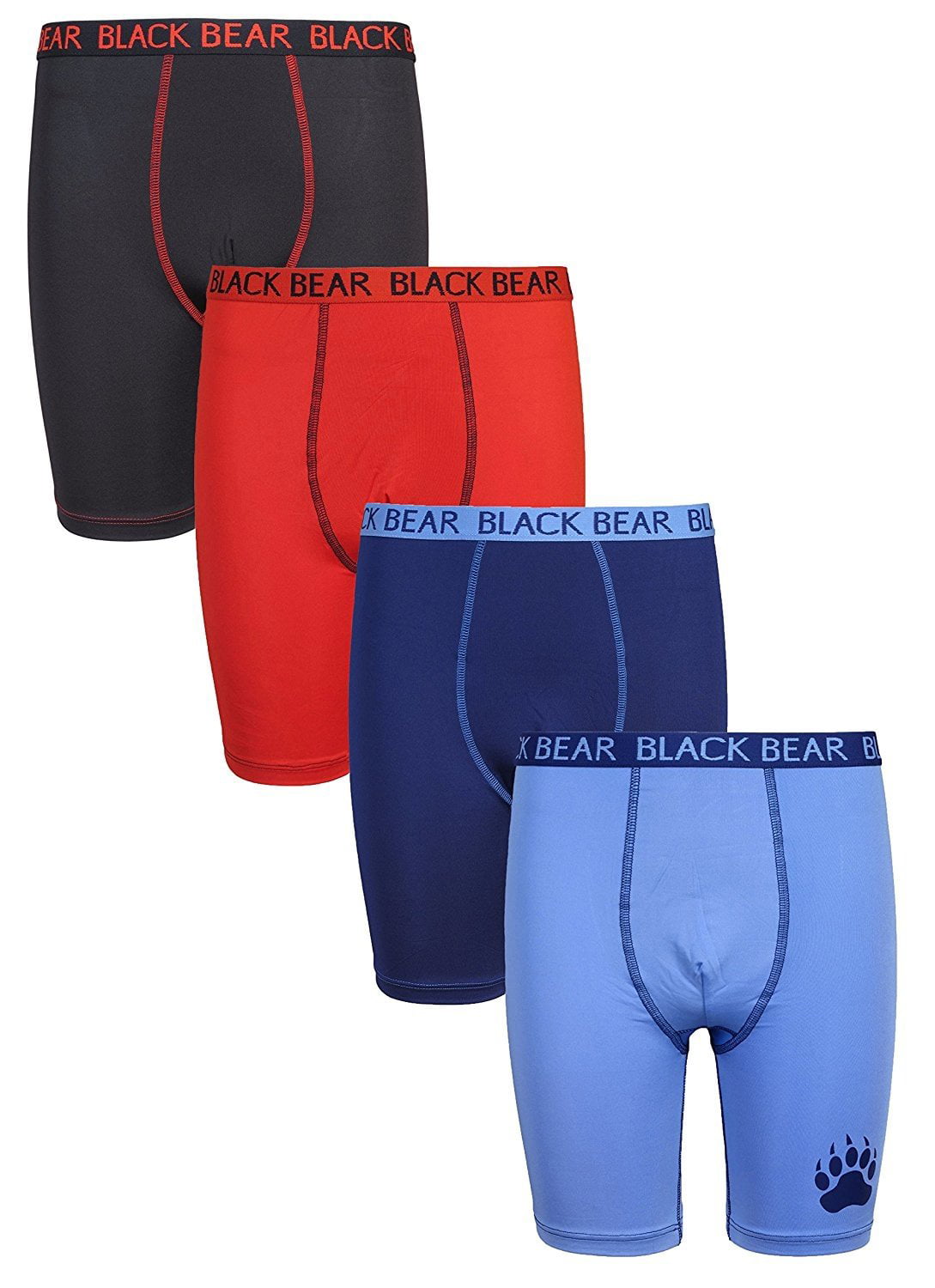 8 Pack Black Bear Boys Performance Dry-Fit Compression Boxer Brief 