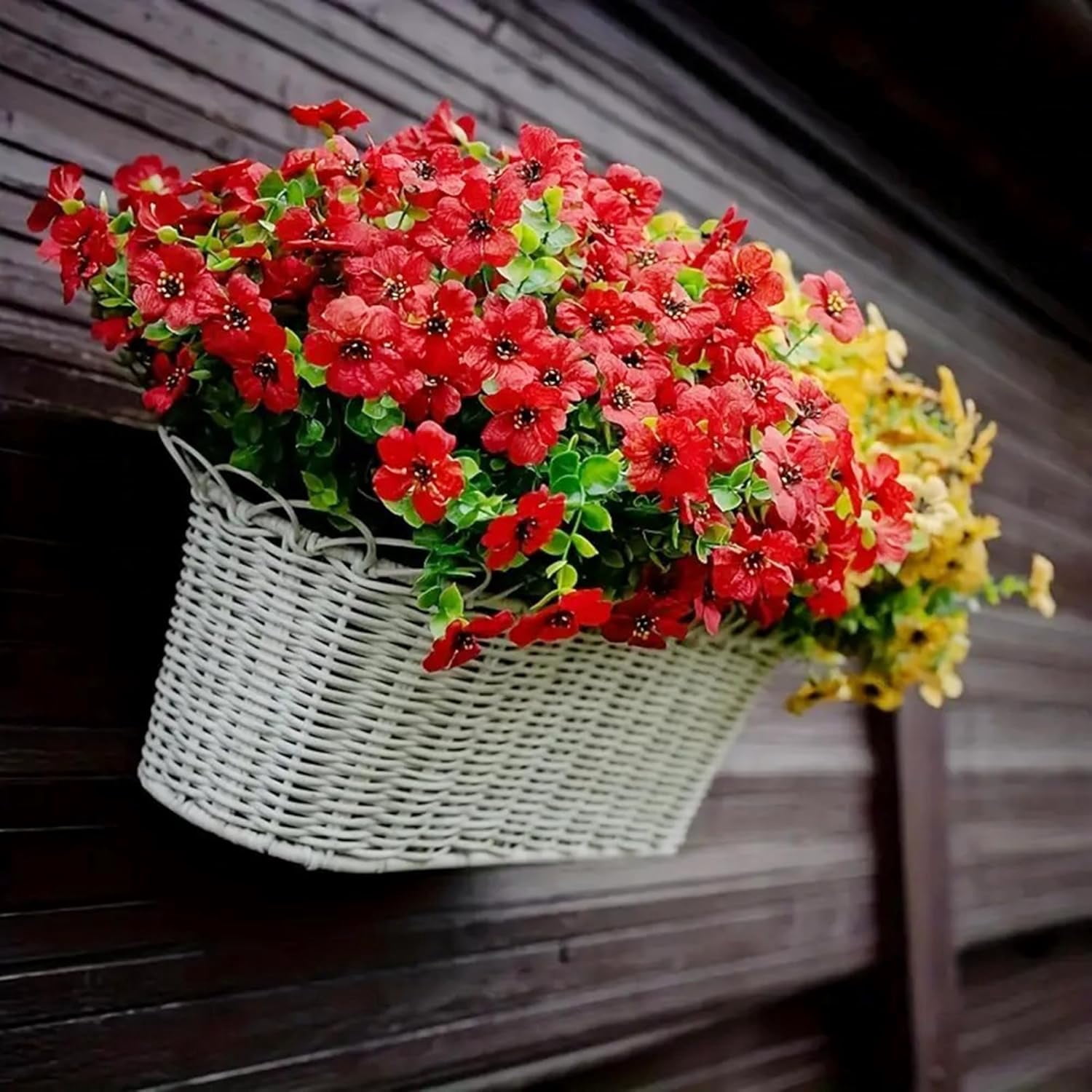 ZOELNIC 12 Bundles Artificial Flowers Fake Flowers Eucalyptus Plants UV Resistant Colorful Silk Plastic Flowers for Home Kitchen Bedroom Wedding Garden Farmhouse Window Box Party Decor