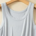 thumbnail image 5 of QUINDOS Tank Tops for Women Sports Summer Gray Solid Color Loose Sleeveless Round Neck T-shirt Home Tops Thin Bottoming Shirt Womens Camisoles Plus Size, 5 of 5