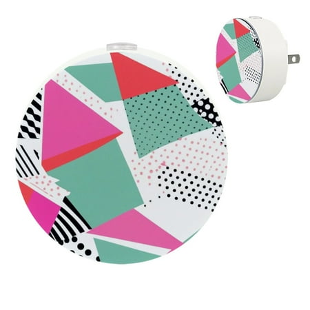 

YZUOUZY Night Light Nightlight Small Bedside Lamps Set of 2 Abstract Geometric Hand Drawn