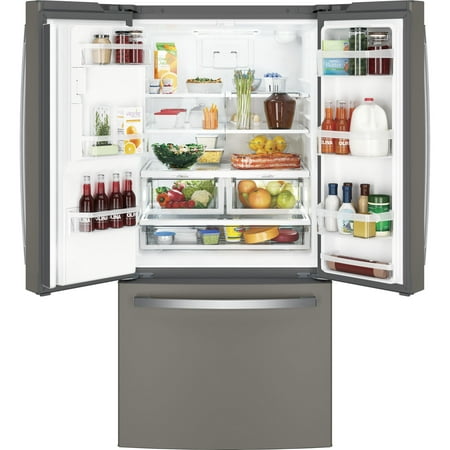 GE - 17.5 Cu. Ft. French Door Counter-Depth Refrigerator - Slate
