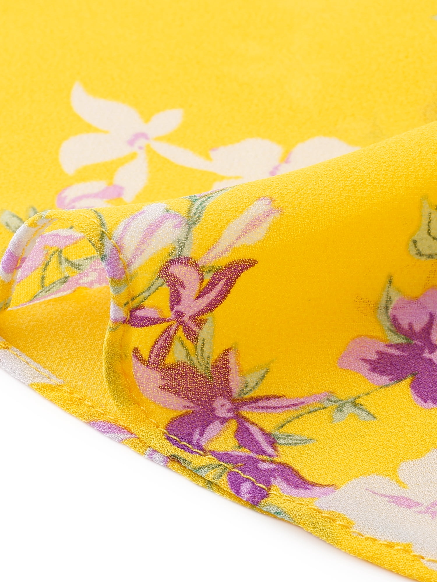 DARING DIVA Women's Summer Wrap Round Neck Keyhole Back Dresses M Yellow
