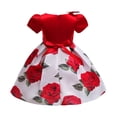 thumbnail image 4 of URMAGIC 3-10 Years Little Girls' Short Sleeve Flower Vintage Holiday Princess Dress Kids A Line Wedding Party Evening Formal Pageant Gown, 4 of 9
