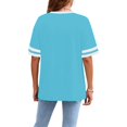 thumbnail image 4 of GIPQJK Womens T Shirts Striped Short Sleeve Crew Neck Loose Tshirt Casual Trendy Basic Color Block Spring Clothes,Sky Blue M, 4 of 5