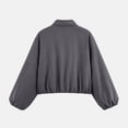 thumbnail image 4 of Bomber Jacket Women Lapel Collar Zip Up Crop Windbreaker Jackets Athleisure Going Out Hiking Travel Coats, XS, 4 of 6
