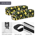 thumbnail image 4 of Yiaed Lemon Fruits Flowers Leaves Print Leather Pencil Case - Leather Pen Pencil Holder - Elegant & Practical Pencil Pouch for Work & Office, 4 of 7