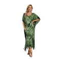 thumbnail image 5 of Beautybatik Green Women Hippie Tie Dye Caftan Kaftan Loungewear Maxi Plus Size Long Dress 3X, 5 of 6
