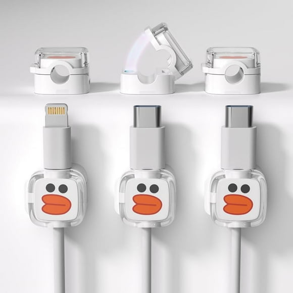 ERDS-6 Pack Cute Printed Cable Organizer, USB Charging Cords Management, HDMI Cable Holder, Mini Cube Cord Holder for Home Office Car Wall