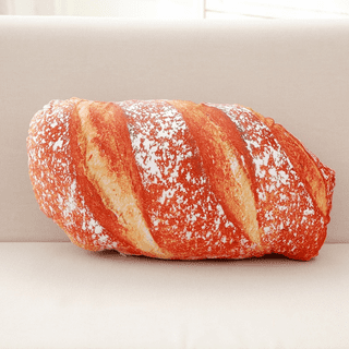 Danceemangoos Danceemangoo 20.8'' French Baguette Plush Pillow Funny Food Bread Plushie Soft Hugging Pillow with Red Scarf (Baguette), Size: One