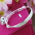 thumbnail image 3 of Ayyufe Infant Jewelry Baby Pack Of 2 Bracelet Double Bellss Silver Plated Infant English Letter Bangle Bracelet for Baby, 3 of 7