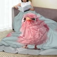 thumbnail image 6 of Honeii Adorable Pink Fluffy Birds Print Fleece Blanket - Throw Blanket for Bed, Sofa, Couch, Camping, and Travel , Microplush Ultra Soft Warm Blanket-80"x60", 6 of 7