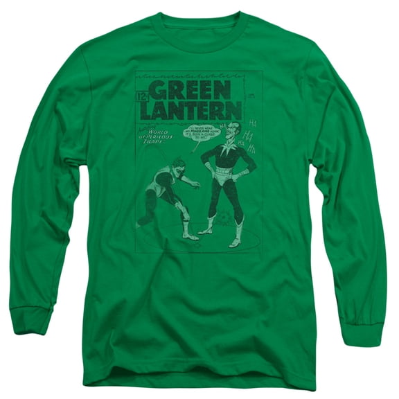 Green Lantern Perilous Traps Long Sleeve Adult 18/1 T-Shirt Kelly Green
