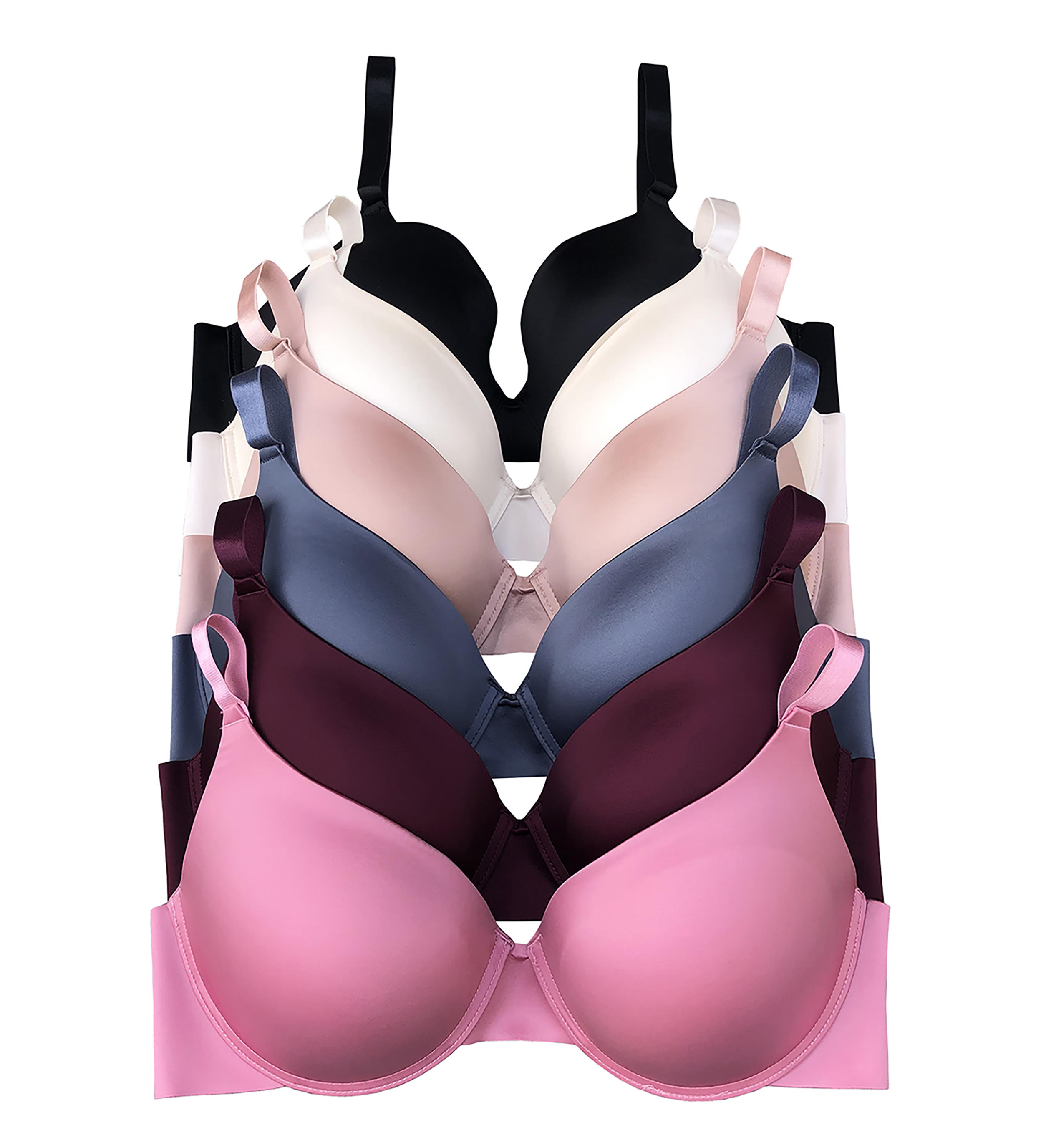 Women Bras 6 Pack of T-shirt Bra B Cup C Cup D Cup DD Cup DDD Cup