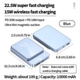 thumbnail image 5 of 5000/10000mAh Magnetic Wireless Power Bank, LED Display, 15W/20W Fast Charging, Slim Portable Charger for iPhone 12-16 Series, Travel Camping Backup, 5 of 10