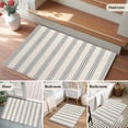 thumbnail image 4 of Entrance Runner Rug 2'x3', Blue Striped Non-slip Doormat for Indoor Outdoor Entrance, Modern Farmhouse Stripes Rustic Washable Throw Floor Mat for Front Door/Living Room/Bedroom/Bathroom/Kitchen, 4 of 9
