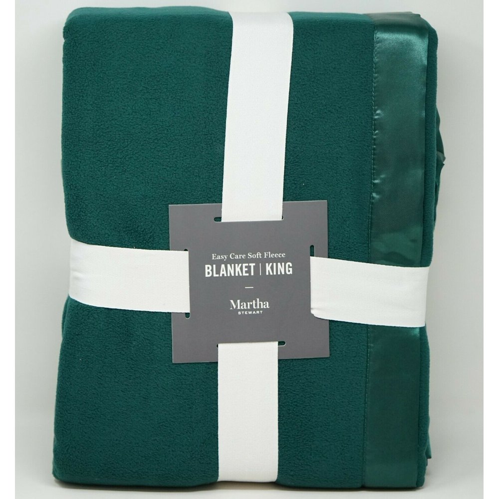 Martha Stewart Collection Super Soft Fleece Blanket KING Forest Green
