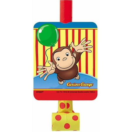 Curious George Party Blowers, 8ct