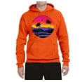 thumbnail image 2 of Wild Bobby, Tropical Paradise Beach Sunset, Streetwear, Unisex Graphic Hoodie Sweatshirt, Orange, Small, 2 of 3