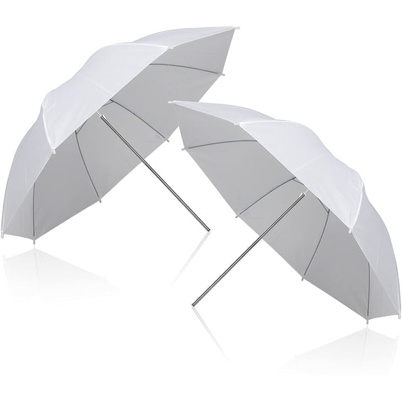 EMART 33 inch White Photography Umbrella Reflector 2 Pack, Professional Studio Flash Lighting Diffuser for Portrait & Product Photography